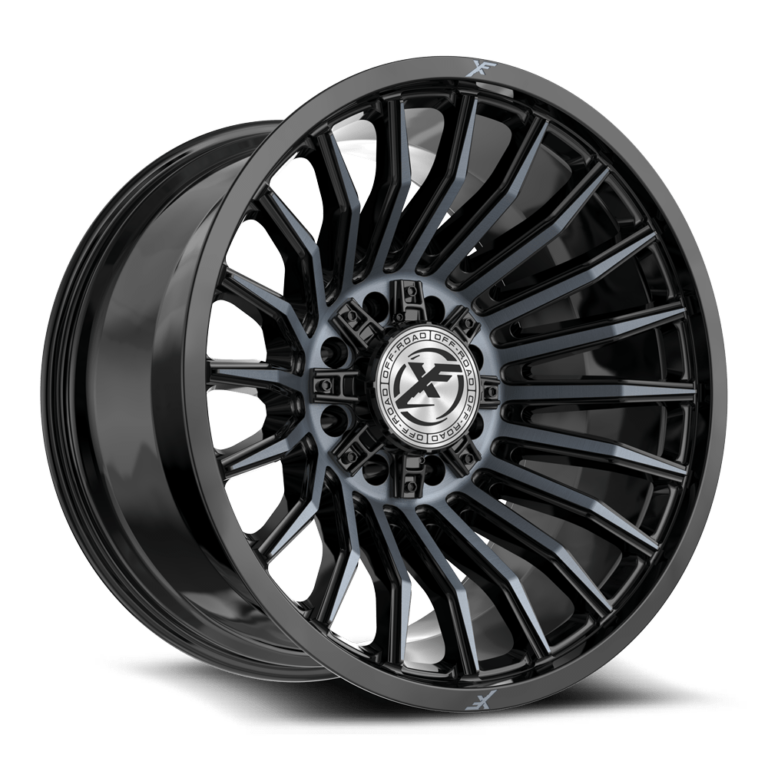 Gloss Black Machined & Titanium 8 Lug
