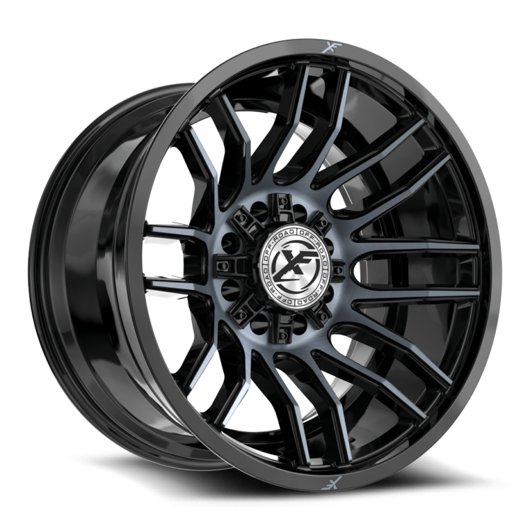 Gloss Black Machined & Titanium 8 Lug
