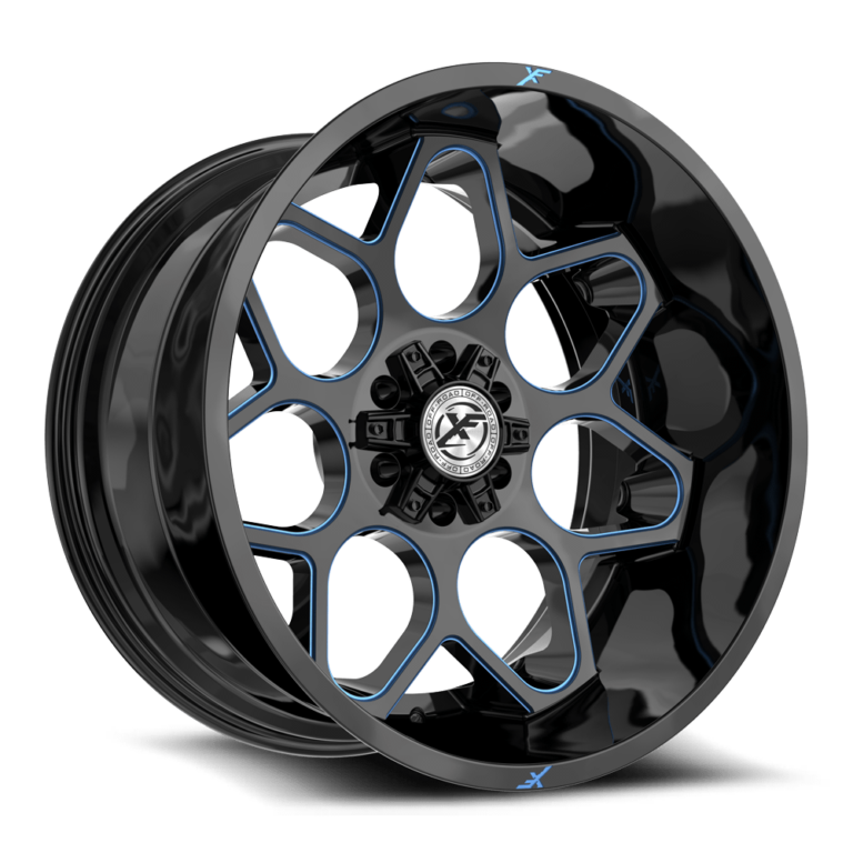 Gloss Black & Blue Milled