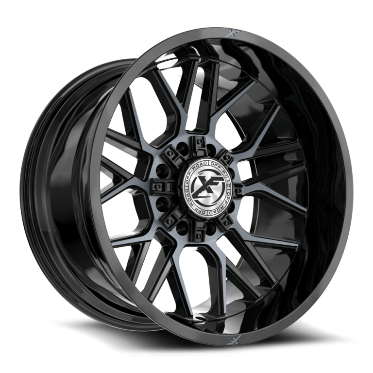 Gloss Black Machined & Titanium 8 Lug