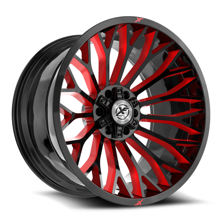 Gloss Black & Milled W/ Red Windows