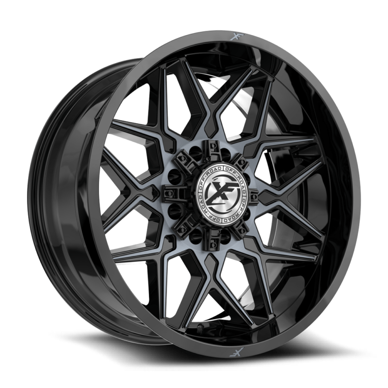 Gloss Black Machined & Titanium 8 Lug